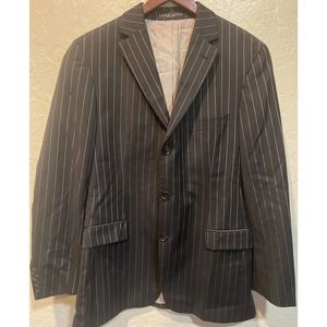 Hugo Boss 40R Scorsese Movie US Suit Jacket Black Pinstripe Wool Three Button